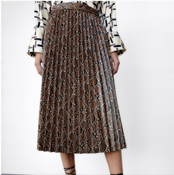 Zara Faux Leather Pleated Skirt - Picture 9 of 11
